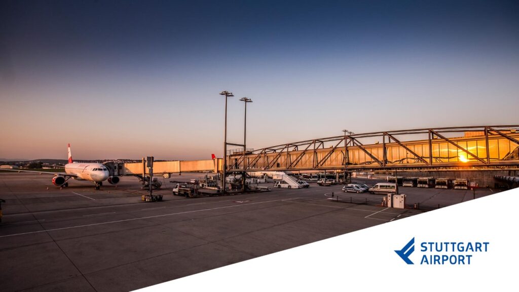 Stuttgard Airport runway and gate