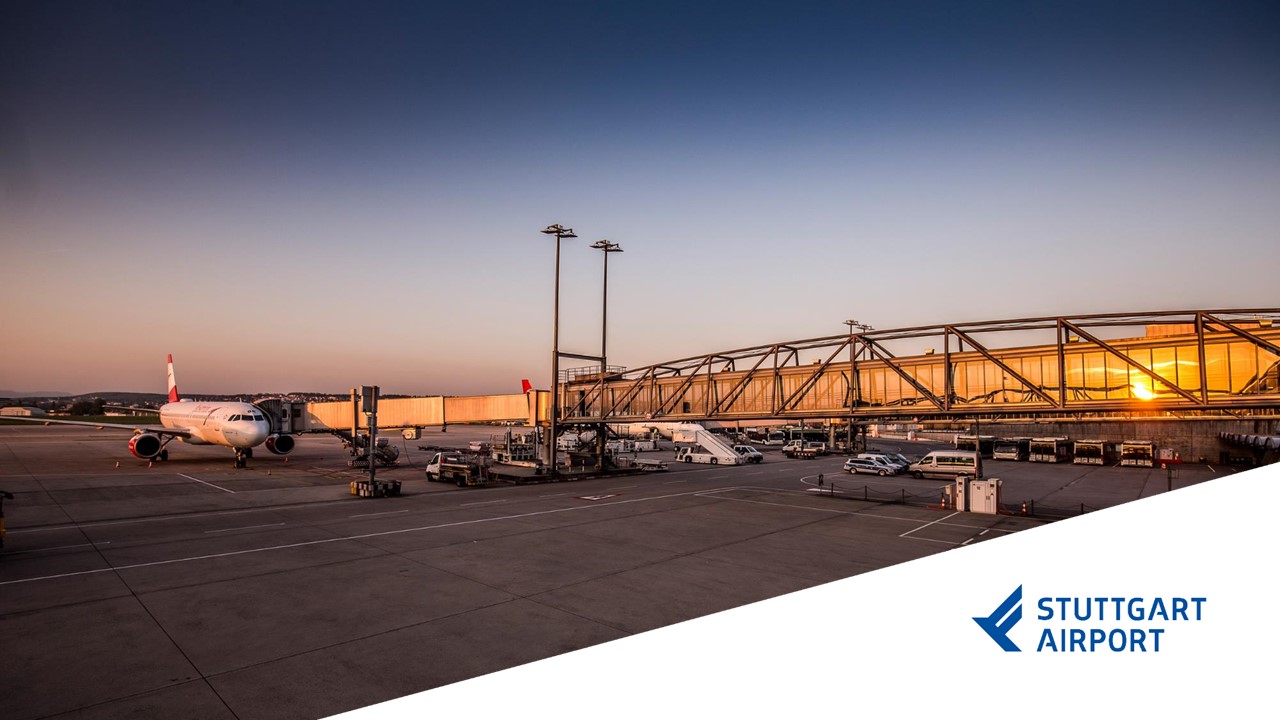 Stuttgard Airport runway and gate